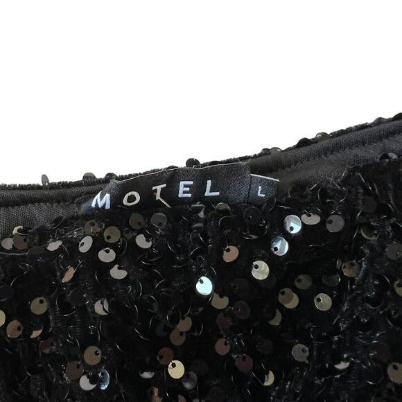 Motel Rocks Sequin Black Tube Top Size L - Picture 3 of 4
